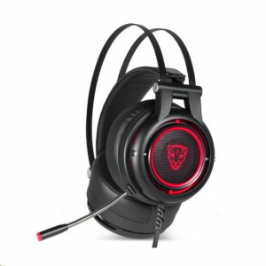 Motospeed H18 7.1 USB headset - 3D Surround fekete-piros (6920919280024)
